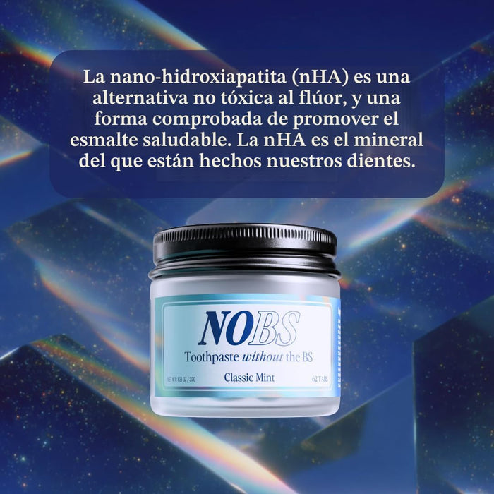 NOBS Pastillas de pasta de dientes, Nano hidroxiapatita, sin fluoruro y plástico - Quierox - Tienda Online