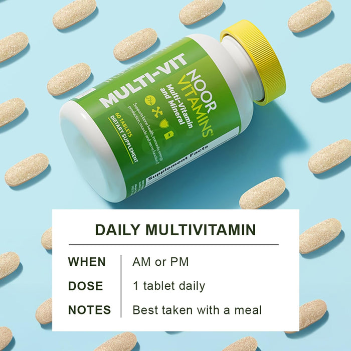 Noor multivitaminas y minerales diarias para mujeres y hombres 60 tabletas - Quierox - Tienda Online