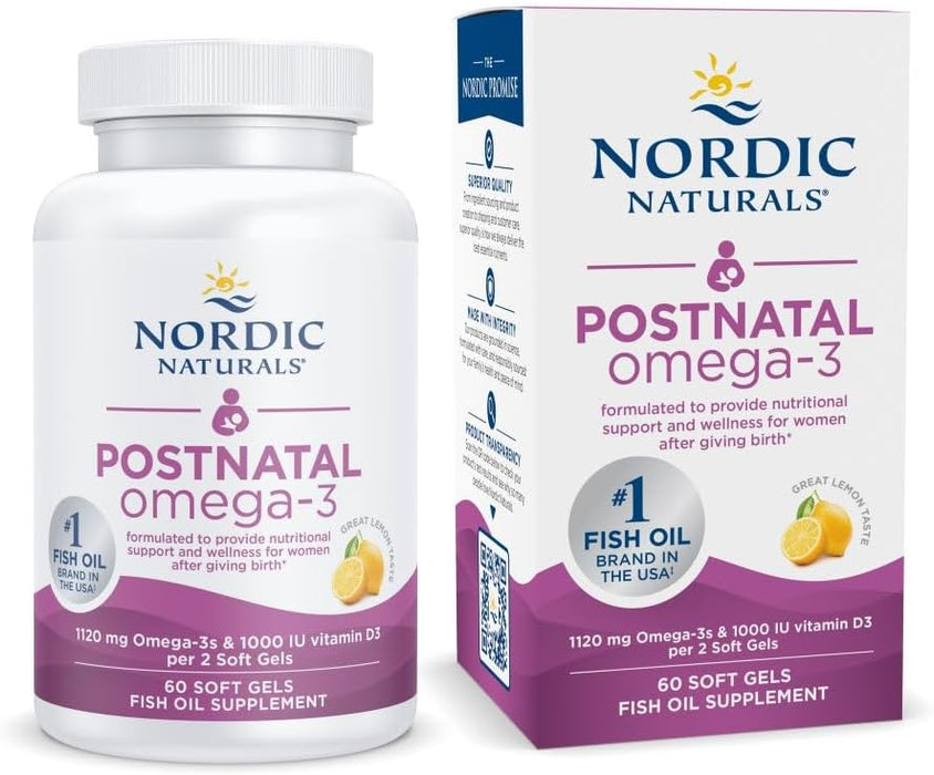 Nordic Naturals 60 cápsulas de gel sabor limón de omega 3 para posparto - Quierox - Tienda Online