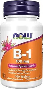 NOW Foods Suplementos, Vitamina B - 1 100 mg, Producción de Energía - Quierox - Tienda Online