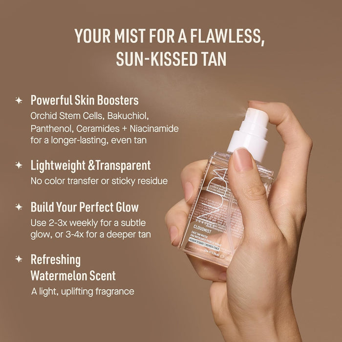 Nuda CloudMist Face Tan Water Bruma bronceadora facial para tez media a oscura - Quierox - Tienda Online