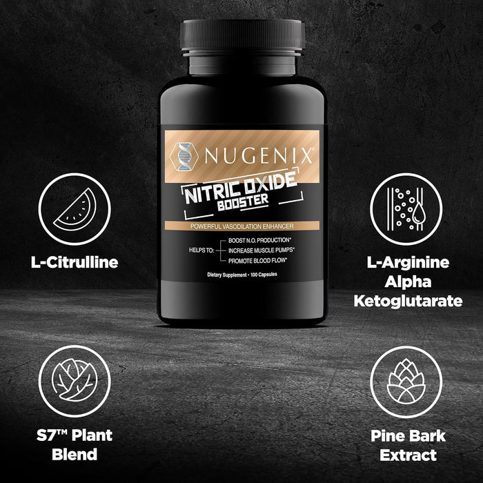 Nugenix Suplemento potenciador de óxido nítrico 100 cápsulas - Quierox - Tienda Online