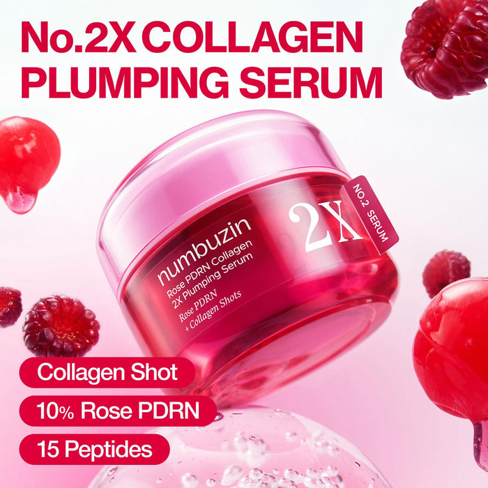 numbuzin No.2X Rose PDRN, Suero rellenador de colágeno, para reafirmar y brillo - Quierox - Tienda Online