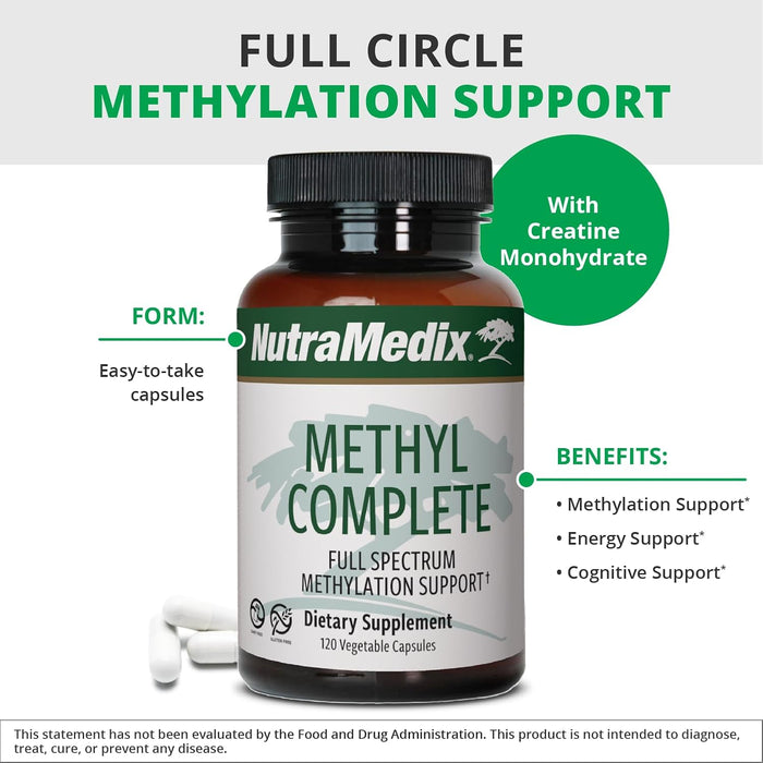 NutraMedix Methyl Complete - Cápsulas completas de metilación y apoyo energético (120 unidades) - Quierox - Tienda Online