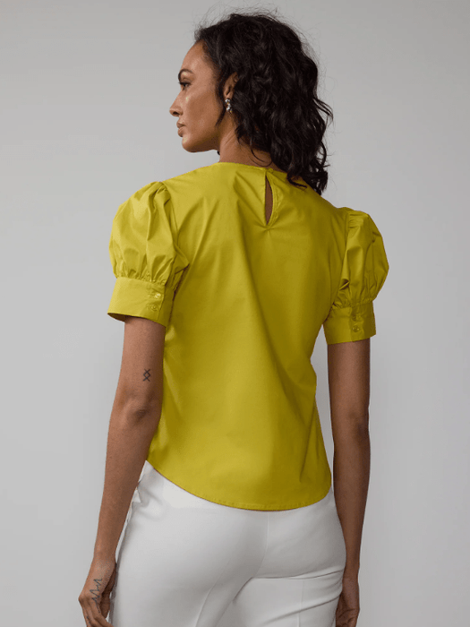 NY&C Blusa de popelina lisa de manga corta - Quierox - Tienda Online