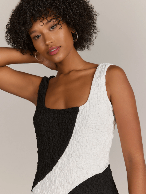 NY&C Vestido ajustado de punto con diseño de palomitas de maíz y bloques de color Lena - Quierox - Tienda Online