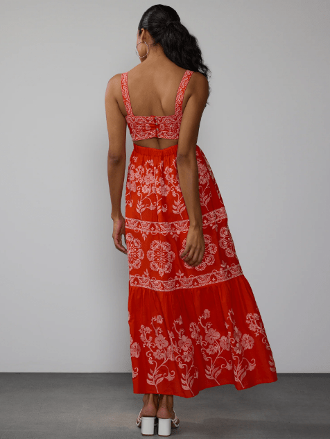 NY&C Vestido largo sin mangas con bordados y capas - Quierox - Tienda Online