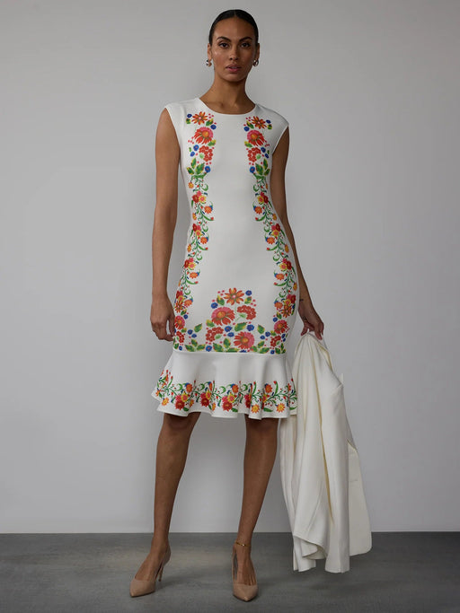 NY&C Vestido midi de trompeta floral sin mangas - Quierox - Tienda Online