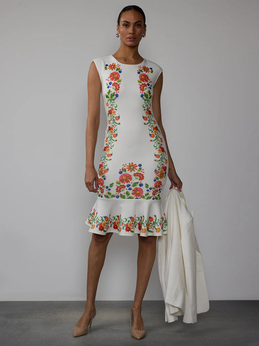 NY&C Vestido midi de trompeta floral sin mangas - Quierox - Tienda Online