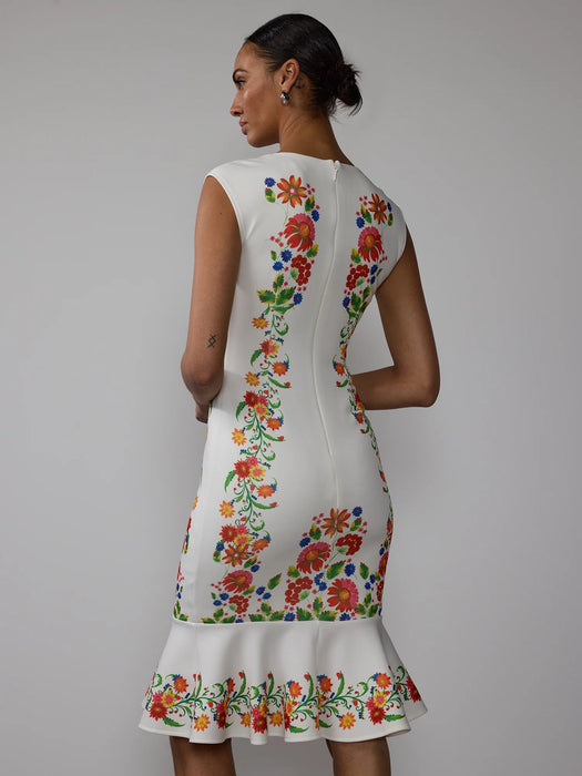NY&C Vestido midi de trompeta floral sin mangas - Quierox - Tienda Online