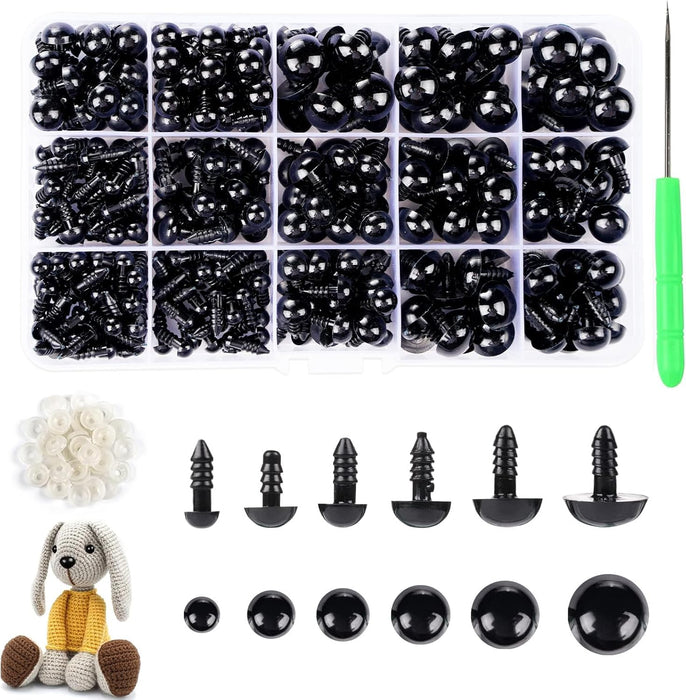 Ojos de seguridad de plástico, 350 unidades, con arandelas para manualidades, para amigurumi - Quierox - Tienda Online