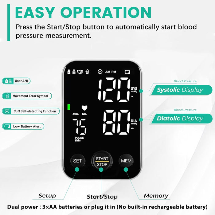Oklar Monitor de Presión Arterial Monitores de Brazo Superior para Uso Doméstico - Quierox - Tienda Online