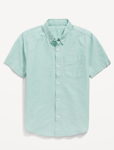 OLD NAVY Camisa Oxford de manga corta para adolescente color liso - Quierox - Tienda Online