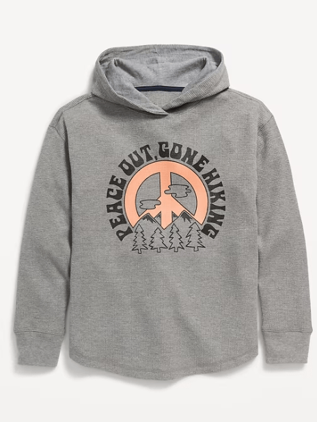 OLD NAVY Camiseta de manga larga con capucha y estampado gráfico - Quierox - Tienda Online