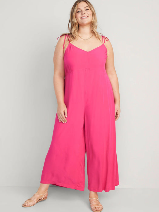 Old Navy Mono holgado con escote en V y tirantes finos y hombros descubiertos - Quierox - Tienda Online