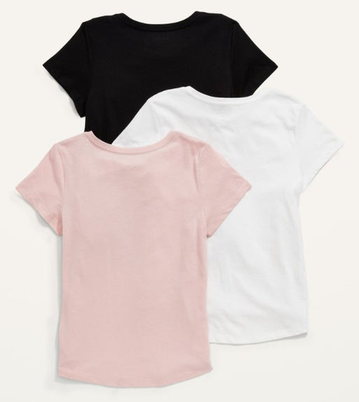OLD NAVY Paquete de 3 camisetas lisas de manga corta más suaves para niñas - Quierox - Tienda Online