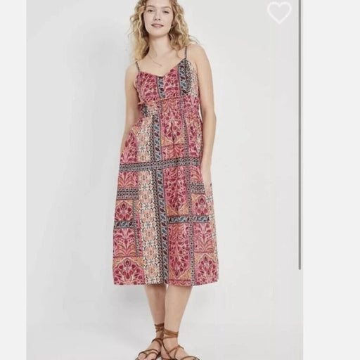 Old Navy Vestido midi de tirantes finos con estampado paisley rosa - Quierox - Tienda Online