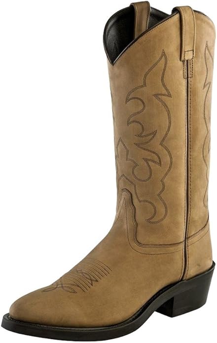 Old West Boots Botas vaqueras de punta redonda acolchadas cosidas para hombre - Quierox - Tienda Online