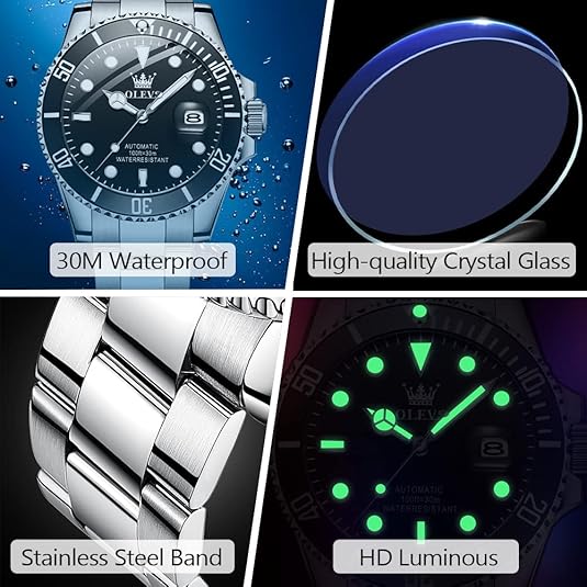 OLEVS Reloj automático para hombre de esfera grande de fácil lectura - Quierox - Tienda Online