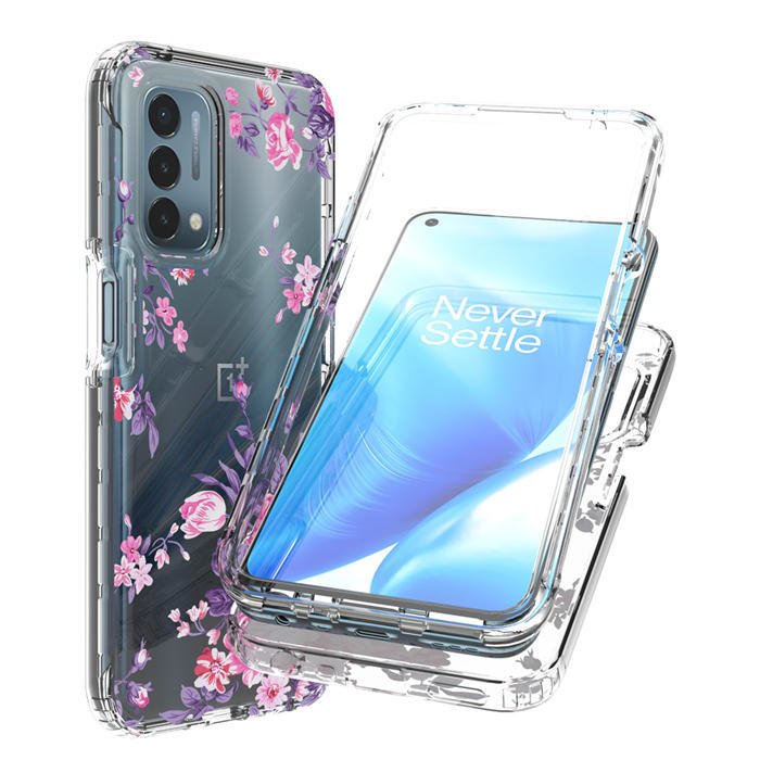 OnePlus Nord N200 5G Funda transparente con flores rosas de TPU - Quierox - Tienda Online