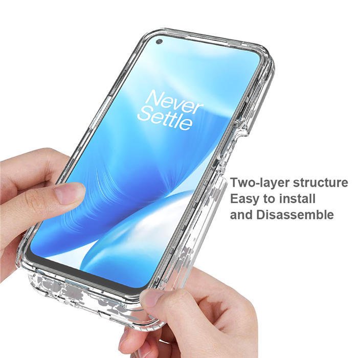 OnePlus Nord N200 5G Funda transparente con flores rosas de TPU - Quierox - Tienda Online