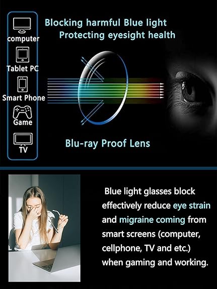 Onrtry Tony Stark - Lentes de bloqueo de luz azul para hombres y mujeres, montura de metal - Quierox - Tienda Online