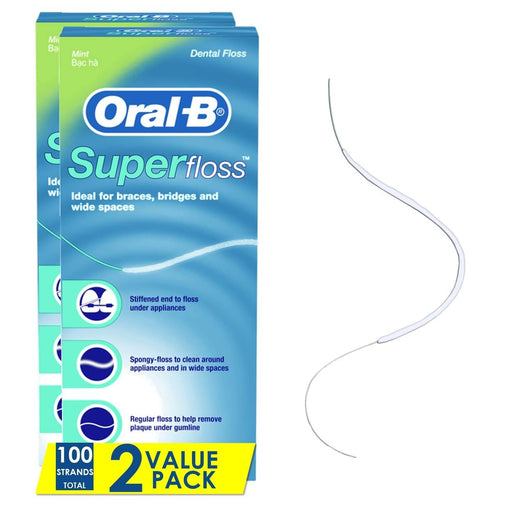 Oral-B Hilo dental para aparatos ortopédicos, hebras precortadas, menta, 50 unid / 2 pack - Quierox - Tienda Online