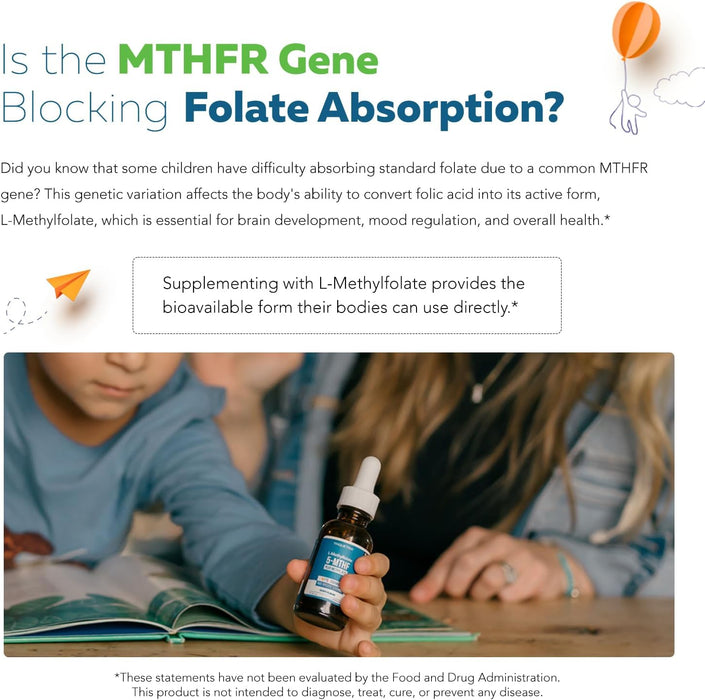 Organic Kids L - metilfolato + metil B12 Cofactor - MTHFR forma sublingual - 5 - MTHF - Quierox - Tienda Online