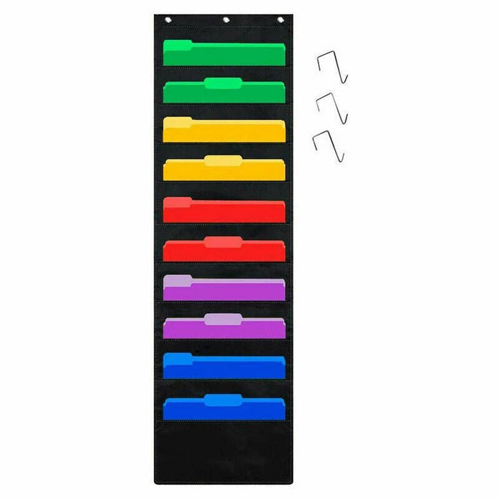 Organizador de archivos colgante de pared, 10 bolsillos de almacenamiento - Quierox - Tienda Online