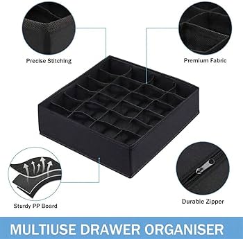 Organizador de cajones de tela para 24 calcetines y ropa interior - Quierox - Tienda Online