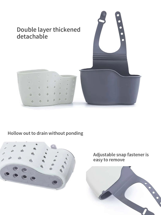 Organizador de cocina, soporte ajustable para esponja de fregadero a presión - Quierox - Tienda Online