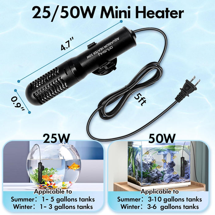 Orlushy Calentador de acuario sumergible pequeño de 25 W - Quierox - Tienda Online