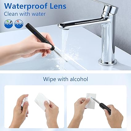 Otoscopio limpiador de oídos, 1296P HD, 3,6 mm, WiFi,compatible con Android e iOS (negro) - Quierox - Tienda Online