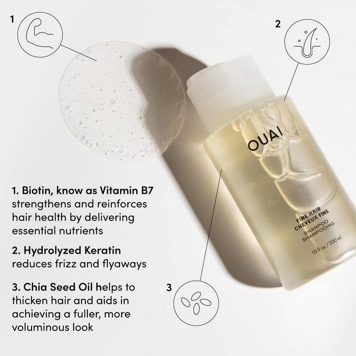 OUAI Champú fino – Champú voluminizador con queratina fortalecedora - Quierox - Tienda Online