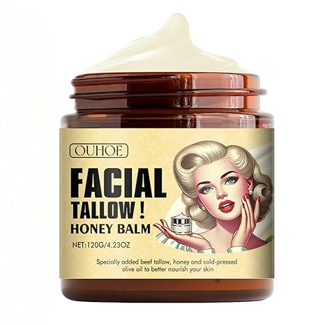 OUHOE Bálsamo de sebo y miel para cara, hidratante facial natural orgánico para hidratar - Quierox - Tienda Online