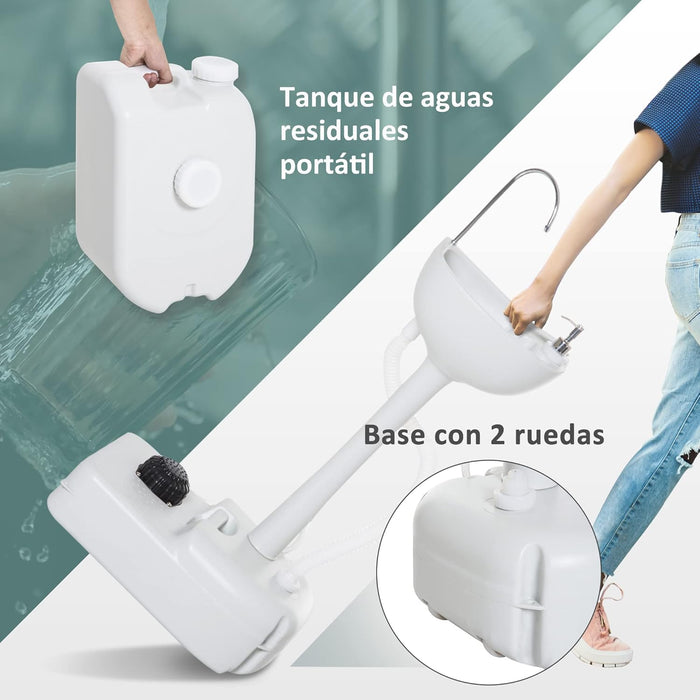 Outsunny Fregadero Portátil Lavamanos para Actividades al Aire Libre o Camping - Quierox - Tienda Online