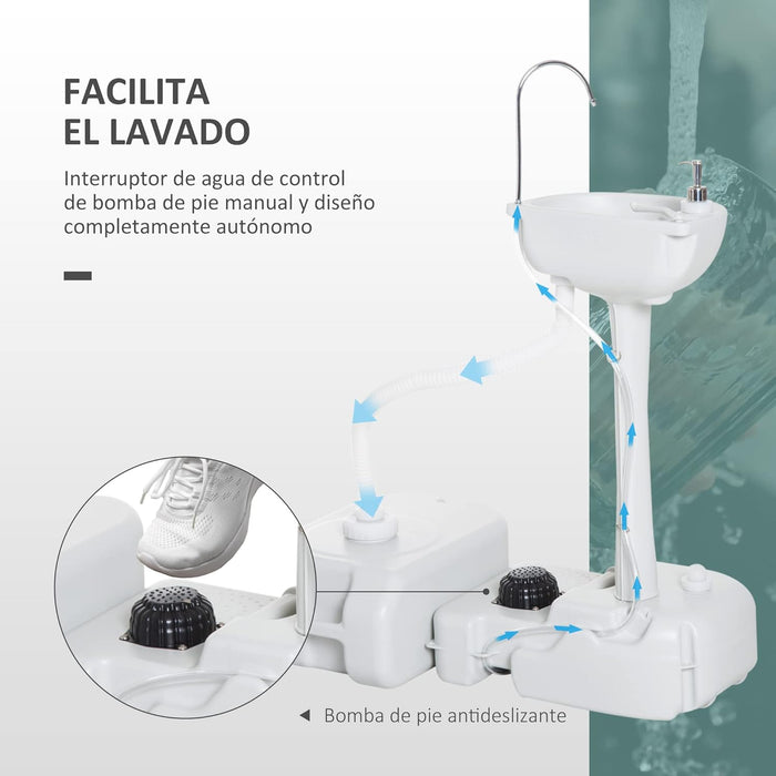 Outsunny Fregadero Portátil Lavamanos para Actividades al Aire Libre o Camping - Quierox - Tienda Online
