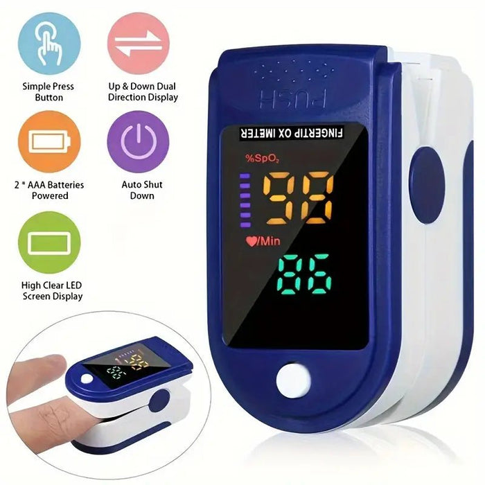 Oxímetro de pulso portátil de bolsillo con pantalla LED - Quierox - Tienda Online