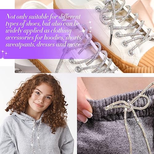 Pack 2 cordones de diamantes de imitación para zapatos, cuerda de purpurina de cristal - Quierox - Tienda Online