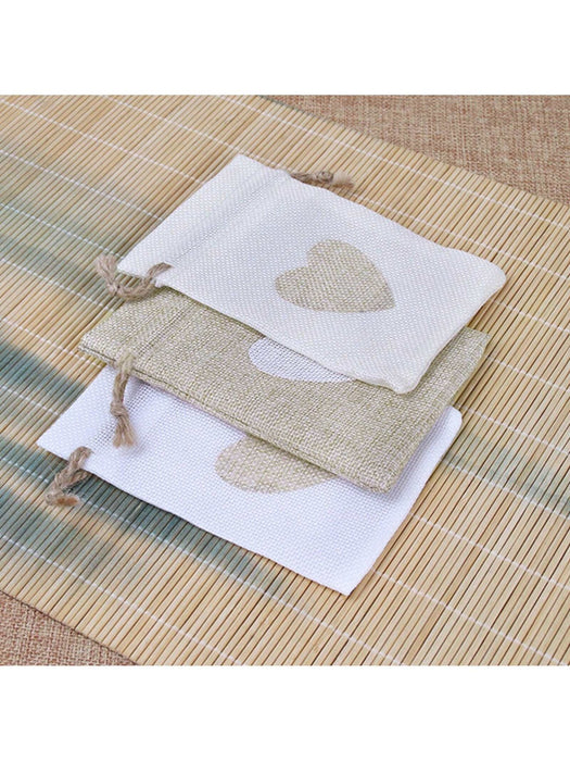 Pack de 10 Bolsa de lino con cordón, bolsa para guardar joyas y pulseras - Quierox - Tienda Online