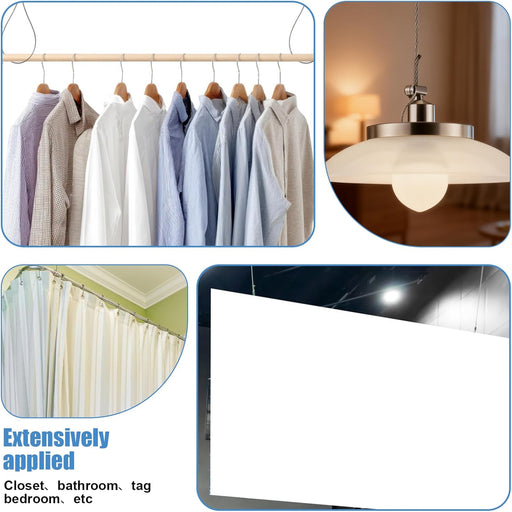 Pack de 2 soportes para barra de armario, montaje resistente para montaje en techo - Quierox - Tienda Online