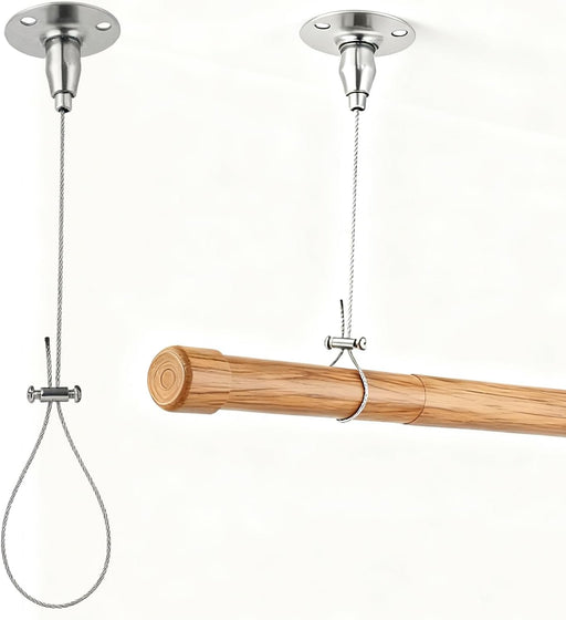 Pack de 2 soportes para barra de armario, montaje resistente para montaje en techo - Quierox - Tienda Online