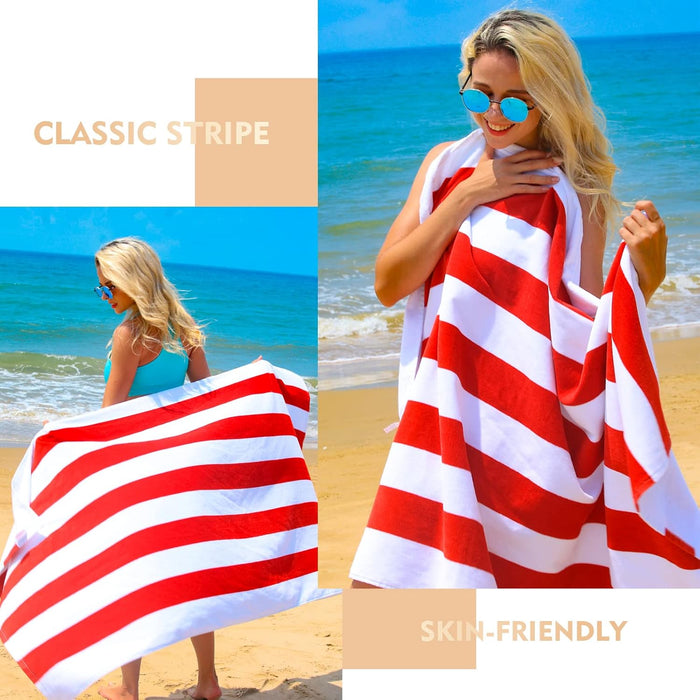 Pack de 2 toallas de playa grandes de algodón, súper absorbentes - Quierox - Tienda Online