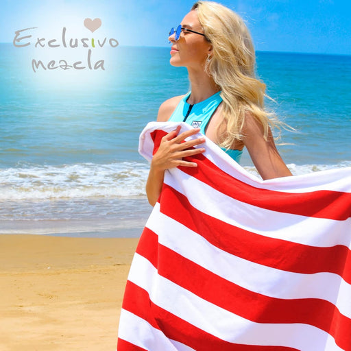 Pack de 2 toallas de playa grandes de algodón, súper absorbentes - Quierox - Tienda Online
