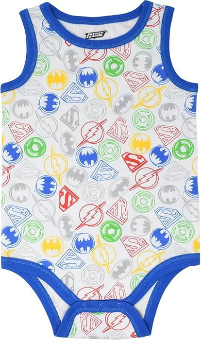 Pack de 5 bodys sin mangas para bebé niño de la Liga de la Justicia de DC Comics - Quierox - Tienda Online