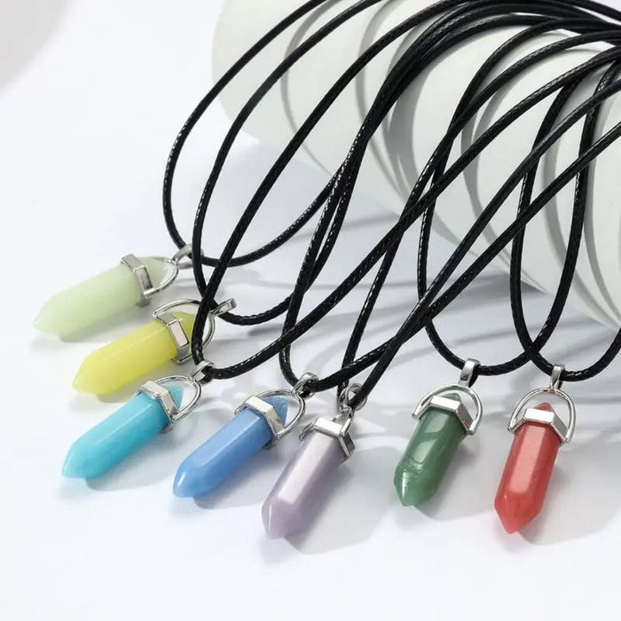 Pack de 7 Collar Moda Emisión Hombres Hexagonal Pilar Colgante, para el uso diario - Quierox - Tienda Online