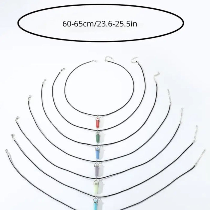 Pack de 7 Collar Moda Emisión Hombres Hexagonal Pilar Colgante, para el uso diario - Quierox - Tienda Online