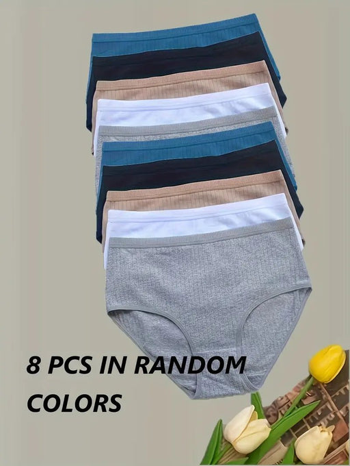 Pack de 8 Bragas Altas para Mujer en Colores Aleatorios - Quierox - Tienda Online