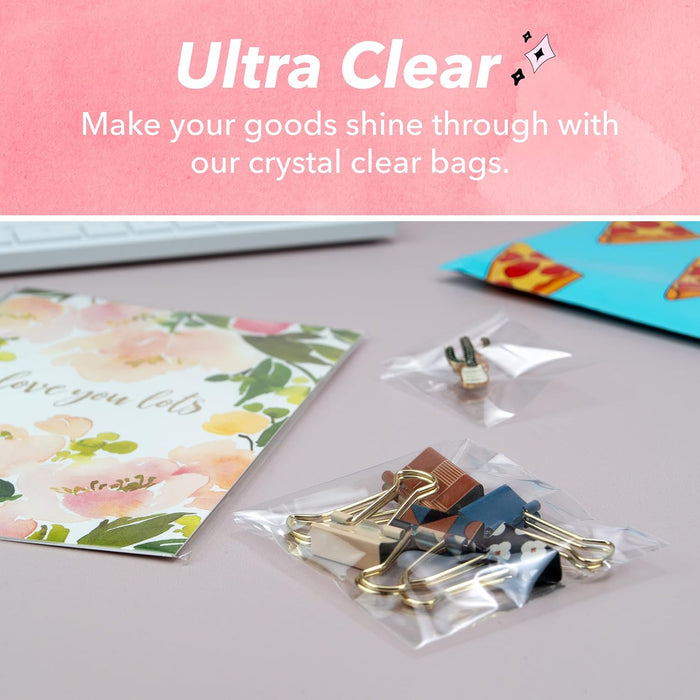 Pack It Chic - Bolsas de celofán transparentes sellables de 5” x 7” (paquete de 200), Autoadhesivas - Quierox - Tienda Online