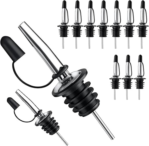 Pafusen Paquete de 12 boquillas para verter licor con tapas antipolvo - Quierox - Tienda Online
